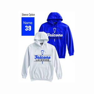 Ludlowe Falcons Lacrosse Heavyweight Hoody in Royal Blue or White
