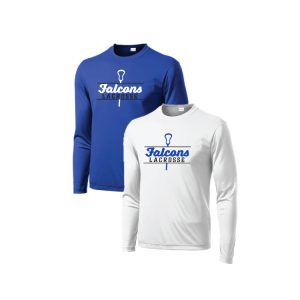 Ludlowe Falcons Lacrosse Long Sleeve Shooting Shirt in Royal Blue OR White