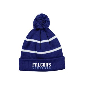 Ludlowe Falcons Lacrosse Pom-Pom Hat in Royal/White