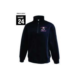 Garden City Rams Lacrosse 1/4 Zip Fleece Pullover in Black