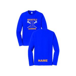 Brookfield HS Lacrosse Long Sleeve Moisture Wicking Performance Tee in Royal