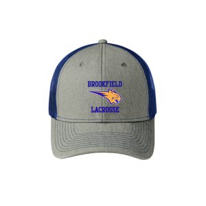 Brookfield HS Lacrosse Trucker Hat in Grey/Royal