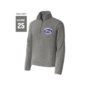 FOR DADS- BYLA Adult 1/4 Zip Heathered Fleece Pullover in Grey