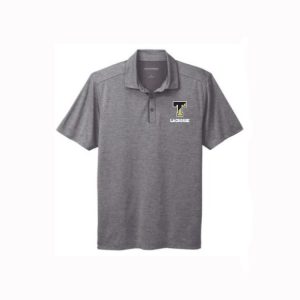 TYL Wicking Polo Shirt in Grey with Black Pinstripe