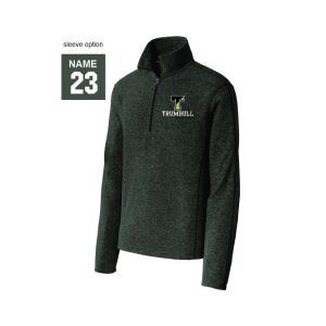 Trumbull Eagles Men's 1/4 Zip Heathered Fleece Pullover in Grey