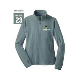 Trumbull Eagles Women's 1/4 Zip Heathered Fleece Pullover in Grey