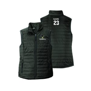 Trumbull Eagles Puffer Vest in Grey