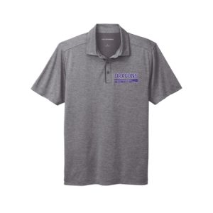 **For Dads & Moms** Dragons Lacrosse Wicking Polo Shirt in Grey with Shadow Pinstripe