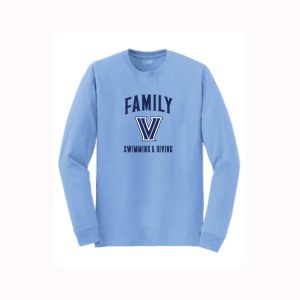 Villanova Swimming & Diving Adult Long Sleeve FAMILY TEE in Carolina Blue