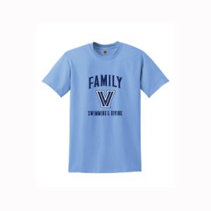 Villanova Swimming & Diving Adult Short Sleeve FAMILY TEE in Carolina Blue