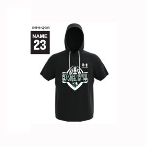 Hamden Hall Football UA Short Sleeve Hoody in Black