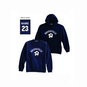 Bronxville Soccer Heavyweight Hoody or Crew Neck Sweatshirt in Navy