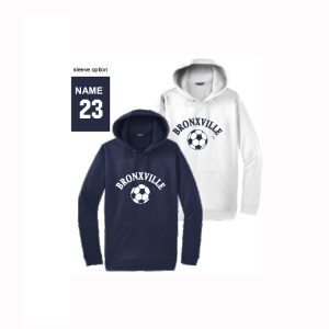 Bronxville Soccer Moisture Wicking Hoody in Navy or White