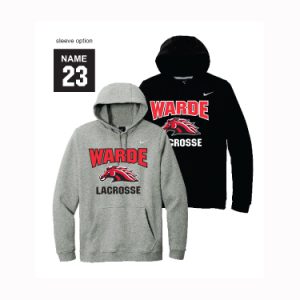 Warde Lacrosse NIKE Team Fleece Hoody in Black or Grey