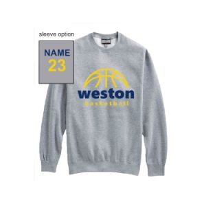 Weston Youth Basketball Heavyweight Crew Neck Sweatshirt in Grey