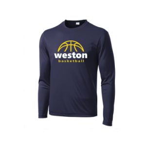 Weston Youth Basketball Long Sleeve Performance Tee in Navy