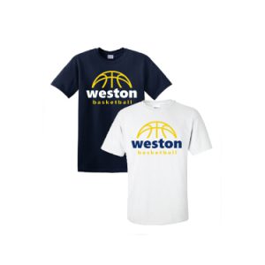 Weston Youth Basketball Short Sleeve Performance Tee in Navy or White