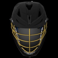 Trumbull HS Men's Lacrosse XRS Pro Helmet in Matte Black and Vegas Gold