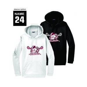 Fordham Lacrosse Moisture Wicking Hoody in Black or White