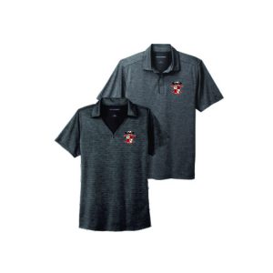 **For Dads & Moms** Tappan Zee Youth Lacrosse Wicking Polo Shirt in Black with Grey Pinstripe