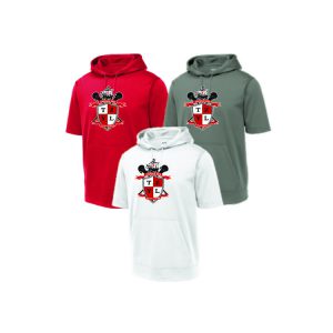 Tappan Zee Youth Lacrosse Wicking Performance Short Sleeve Hoody in Red, White Or Grey