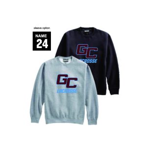 Garden City Youth Lacrosse Heavyweight Crew Neck in Black or Grey