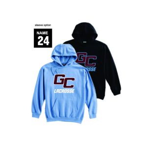 Garden City Youth Lacrosse Heavyweight Hoody in Carolina Blue or Black