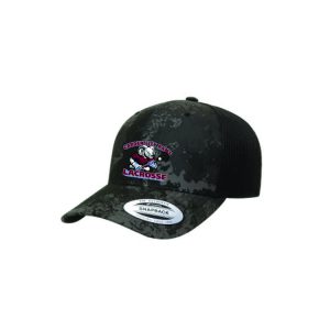 Garden City Rams Lacrosse Trucker Hat in Black Multi Camo
