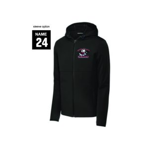 Garden City Rams Lacrosse Hooded Soft Shell Jacket in Black