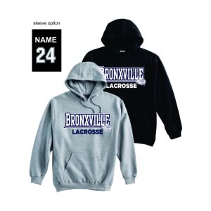 Bronxville H.S. Lacrosse FAN GEAR Heavyweight Cotton Hoody in Grey or Black