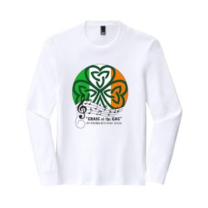 GAC St. Patrick's Day Long Sleeve Dri Fit Tee in White