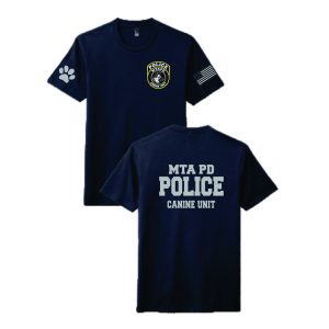 **CADET WEAR** MTAPD Short Sleeve Tri Blend Tee in Navy with Multicolor Logo