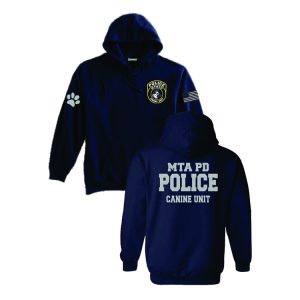**CADET WEAR** MTAPD Heavyweight Cotton Hoody in Navy with Multicolor Logo