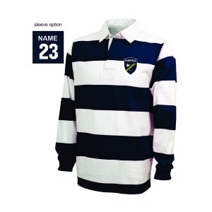 *NEW* Fairfield Rugby Club Rugby Shirt In Navy/White Stripe