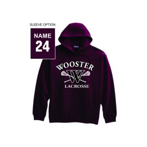 Wooster HS Men's Lacrosse Heavyweight Hoody in Maroon