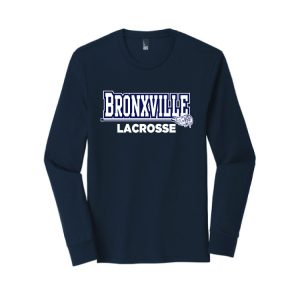 Bronxville HS Lacrosse FAN GEAR Long Sleeve Tri Blend Tee in Navy