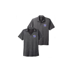 **For Dads & Moms** BYLA Lacrosse Wicking Polo Shirt in Black with Grey Pinstripe
