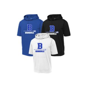 BYLA Lacrosse Wicking Performance Short Sleeve Hoody in Royal, White Or Black