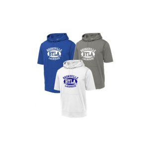 BYLA Lacrosse Wicking Performance Short Sleeve Hoody in Royal, White Or Grey