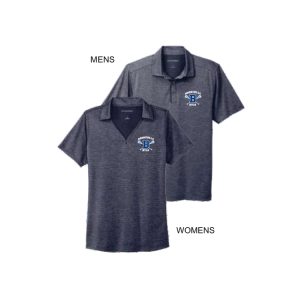 **For Dads & Moms** BYLA Lacrosse Wicking Polo Shirt in Blue with Navy Pinstripe