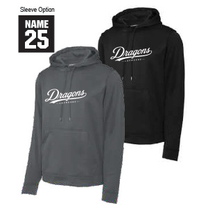 **NEW LOGO**Dragons Lacrosse Moisture Wicking Performance Hoody in Grey or Black