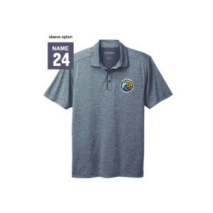**For Dads & Moms** Surge Lacrosse Wicking Polo Shirt in Grey Shadow Pinstripe