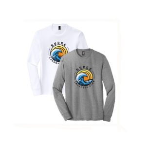 Surge Lacrosse Long Sleeve Tri Blend Tee in White or Grey