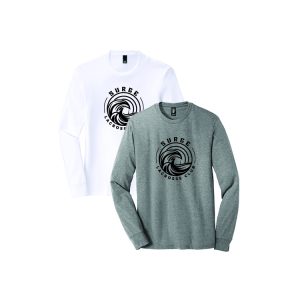 Surge Lacrosse Long Sleeve Tri Blend Tee in White or Grey