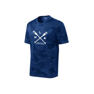 YOUTH Lake Hills Short Sleeve Camo Hex Wicking Tee in Royal