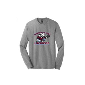*NEW* Garden City Rams Lacrosse LONG Sleeve Tri Blend Tee in GREY