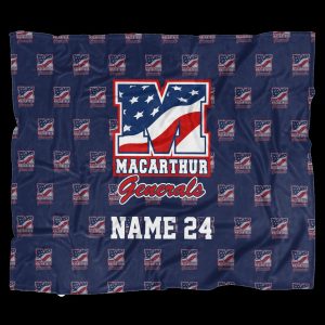 MacArthur Custom Soft Fleece XXL Blanket in Navy