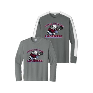 *NEW* Garden City Rams Lacrosse LONG Sleeve Wicking Performance Tee in Grey