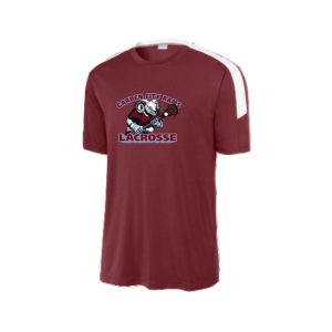 *NEW*Garden City Rams Lacrosse SHORT Sleeve Colorblock Shooting Shirt in Maroon