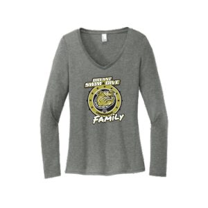 *WOMEN'S*Bryant Swimming & Diving FAMILY LONG Sleeve Tri Blend V-NECK Tee in Grey